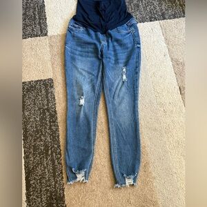 S.O.N.G.  Maternity Blue Boyfriend Jeans- Medium